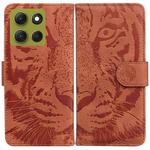 For Motorola Moto G86 5G Tiger Embossing Pattern Leather Phone Case(Brown)