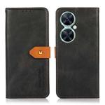 For Huawei nova 11i / Maimang 20 5G KHAZNEH Dual-color Cowhide Texture Flip Leather Phone Case(Black)