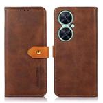 For Huawei nova 11i / Maimang 20 5G KHAZNEH Dual-color Cowhide Texture Flip Leather Phone Case(Brown)