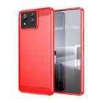 For Asus Zenfone 11 Ultra Brushed Texture Carbon Fiber TPU Case(Red)