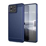 For Asus Zenfone 11 Ultra Brushed Texture Carbon Fiber TPU Case(Blue)