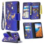 For Xiaomi Redmi 7A Colored Drawing Pattern Zipper Horizontal Flip Leather Case with Holder & Card Slots & Wallet(Purple Butterfly)