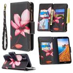 For Xiaomi Redmi 7A Colored Drawing Pattern Zipper Horizontal Flip Leather Case with Holder & Card Slots & Wallet(Lotus)