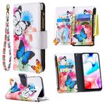 For Xiaomi Redmi 8A Colored Drawing Pattern Zipper Horizontal Flip Leather Case with Holder & Card Slots & Wallet(Two Butterflies)