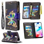 For Xiaomi Redmi 8A Colored Drawing Pattern Zipper Horizontal Flip Leather Case with Holder & Card Slots & Wallet(Big Butterfly)