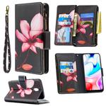 For Xiaomi Redmi 8A Colored Drawing Pattern Zipper Horizontal Flip Leather Case with Holder & Card Slots & Wallet(Lotus)