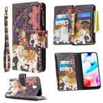 For Xiaomi Redmi 8A Colored Drawing Pattern Zipper Horizontal Flip Leather Case with Holder & Card Slots & Wallet(Flower Elephants)