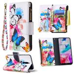 For Xiaomi Redmi 8 Colored Drawing Pattern Zipper Horizontal Flip Leather Case with Holder & Card Slots & Wallet(Two Butterflies)