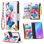 For Xiaomi Redmi K20 / Mi 9T Colored Drawing Pattern Zipper Horizontal Flip Leather Case with Holder & Card Slots & Wallet(Two Butterflies)