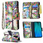 For Xiaomi Redmi Note 8 Pro Colored Drawing Pattern Zipper Horizontal Flip Leather Case with Holder & Card Slots & Wallet(Tree)