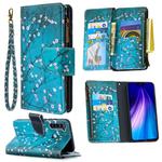 For Xiaomi Redmi Note 8 Colored Drawing Pattern Zipper Horizontal Flip Leather Case with Holder & Card Slots & Wallet(Plum Blossom)