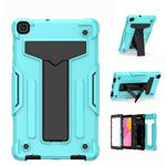 For Samsung Galaxy Tab A8.0 (2019) T290 T-shaped Bracket Contrast Color Shockproof PC + Silicone Flat Protective Case(Mint Green+Black)