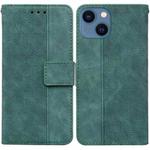 For iPhone 15 Plus Geometric Embossed Leather Phone Case(Green)
