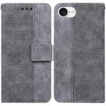 For iPhone SE 2024 Geometric Embossed Leather Phone Case(Grey)