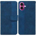 For iPhone 17 Geometric Embossed Leather Phone Case(Blue)