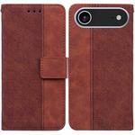 For iPhone 17 Air Geometric Embossed Leather Phone Case(Brown)