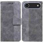 For iPhone 17 Air Geometric Embossed Leather Phone Case(Grey)