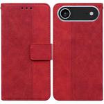 For iPhone 17 Air Geometric Embossed Leather Phone Case(Red)