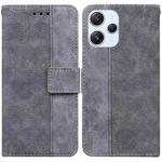 For Xiaomi Redmi 12 Geometric Embossed Leather Phone Case(Grey)