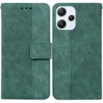 For Xiaomi Redmi 12 Geometric Embossed Leather Phone Case(Green)