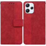 For Xiaomi Redmi 12 Geometric Embossed Leather Phone Case(Red)