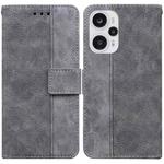 For Xiaomi Poco F5 / Redmi Note 12 Turbo Geometric Embossed Leather Phone Case(Grey)