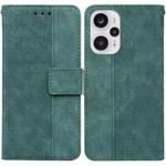 For Xiaomi Poco F5 / Redmi Note 12 Turbo Geometric Embossed Leather Phone Case(Green)