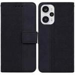 For Xiaomi Poco F5 / Redmi Note 12 Turbo Geometric Embossed Leather Phone Case(Black)