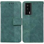 For Xiaomi Poco F5 Pro / Redmi K60 Geometric Embossed Leather Phone Case(Green)