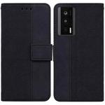 For Xiaomi Poco F5 Pro / Redmi K60 Geometric Embossed Leather Phone Case(Black)