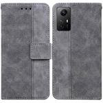 For Xiaomi Redmi Note 12S Geometric Embossed Leather Phone Case(Grey)
