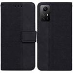 For Xiaomi Redmi Note 12S Geometric Embossed Leather Phone Case(Black)