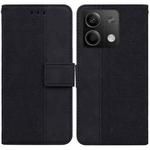 For Xiaomi Redmi Note 13 5G Geometric Embossed Leather Phone Case(Black)