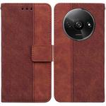For Xiaomi Redmi A3 Geometric Embossed Leather Phone Case(Brown)