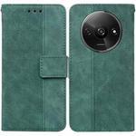 For Xiaomi Redmi A3 Geometric Embossed Leather Phone Case(Green)