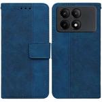 For Xiaomi Redmi K70E / Poco X6 Pro Geometric Embossed Leather Phone Case(Blue)