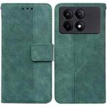 For Xiaomi Redmi K70E / Poco X6 Pro Geometric Embossed Leather Phone Case(Green)