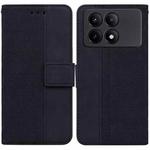 For Xiaomi Redmi K70E / Poco X6 Pro Geometric Embossed Leather Phone Case(Black)