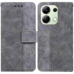 For Xiaomi Redmi Note 13 4G Global Geometric Embossed Leather Phone Case(Grey)