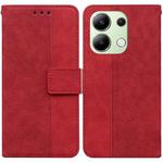 For Xiaomi Redmi Note 13 4G Global Geometric Embossed Leather Phone Case(Red)