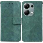 For Xiaomi Redmi Note 13 Pro 4G Geometric Embossed Leather Phone Case(Green)