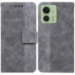 For Motorola Edge 40 Geometric Embossed Leather Phone Case(Grey)