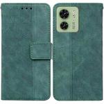 For Motorola Edge 40 Geometric Embossed Leather Phone Case(Green)