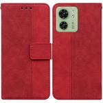 For Motorola Edge 40 Geometric Embossed Leather Phone Case(Red)