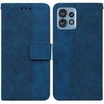 For Motorola Edge 40 Pro Geometric Embossed Leather Phone Case(Blue)