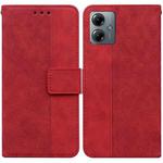 For Motorola Moto G14 Geometric Embossed Leather Phone Case(Red)