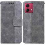 For Motorola Moto G84 Geometric Embossed Leather Phone Case(Grey)