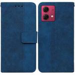 For Motorola Moto G84 Geometric Embossed Leather Phone Case(Blue)