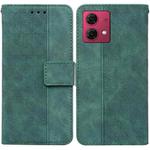 For Motorola Moto G84 Geometric Embossed Leather Phone Case(Green)