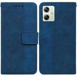 For Motorola Moto G54 Geometric Embossed Leather Phone Case(Blue)